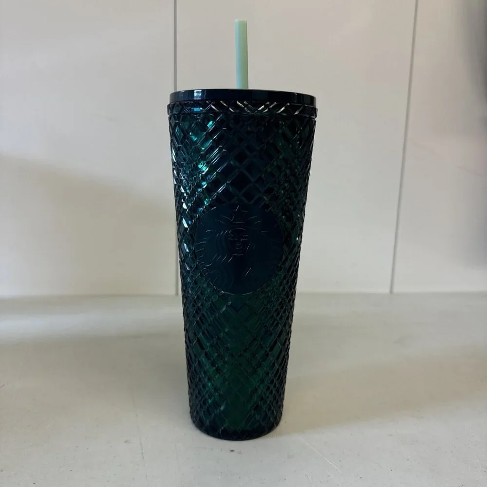 Starbucks‎ Teal Turquoise Jewel Cold Cup Tumbler 24oz Venti  2021 Holiday